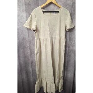 The Main Street Exchange Ramie Cotton Maxi Dress Size XL Cottagecore Bohemian